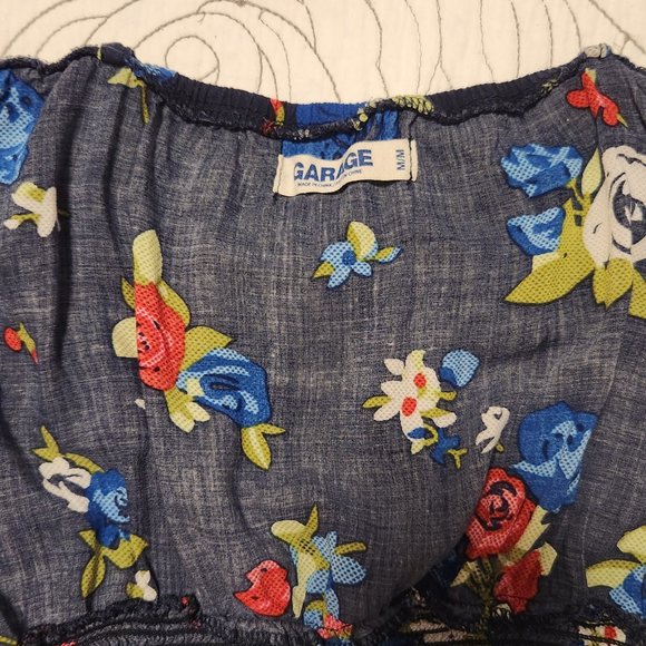 [M] Blue Floral Strappy Tank - Picture 3 of 6